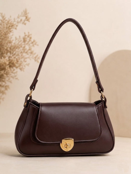 Shoulder Purse for Women – Premium Leather Look Handbag Black