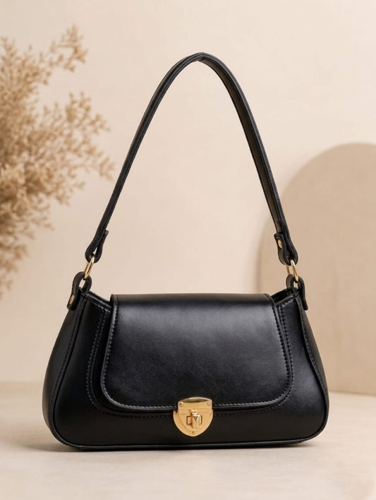 Shoulder Purse for Women – Premium Leather Look Handbag Black