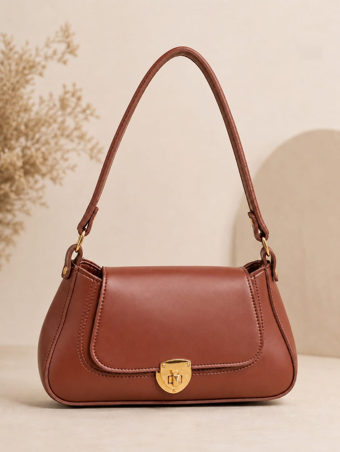 Shoulder Purse for Women – Premium Leather Look Handbag Black